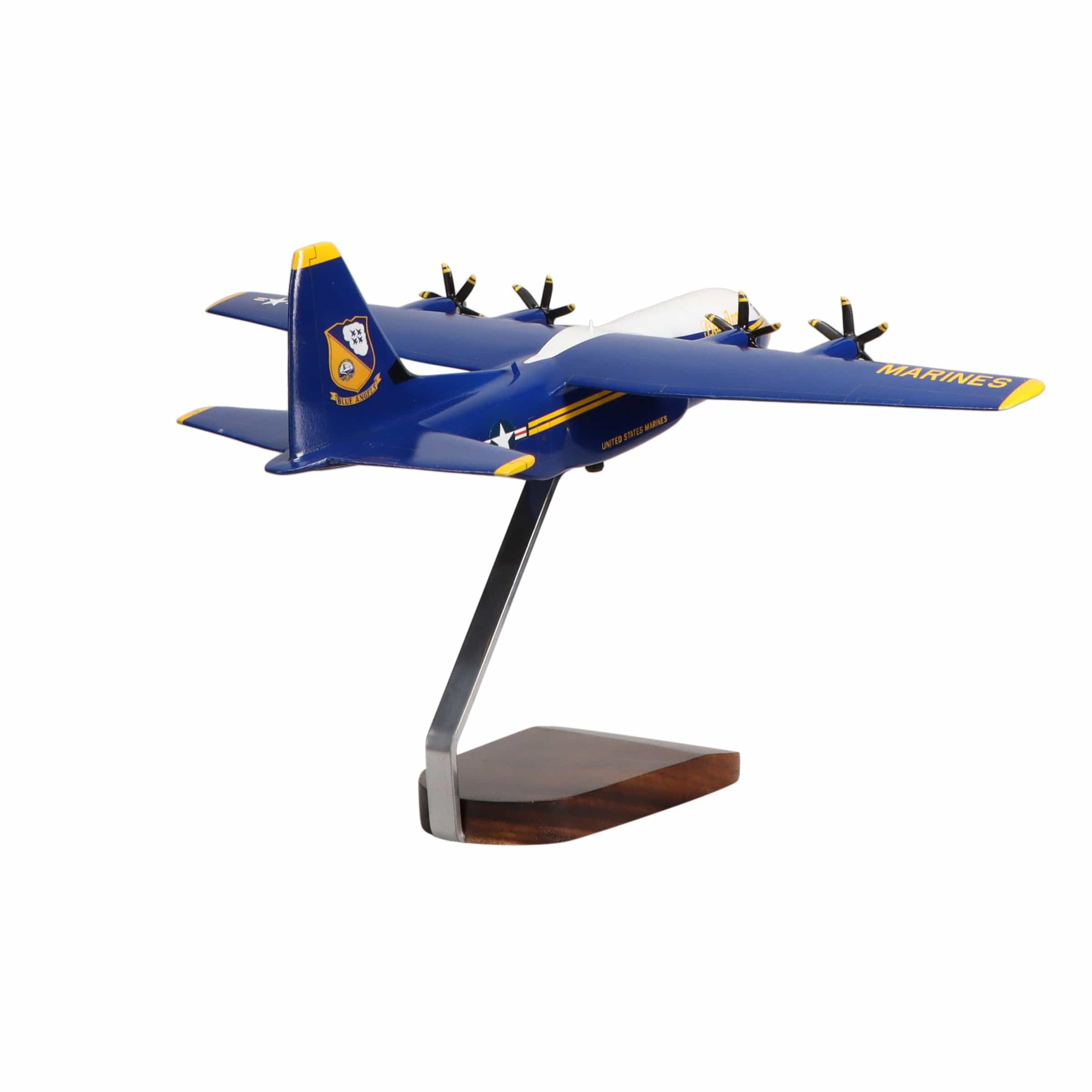 Lockheed C-130J® New Fat Albert Airlines U.S. Navy Blue Angels Large Mahogany Model