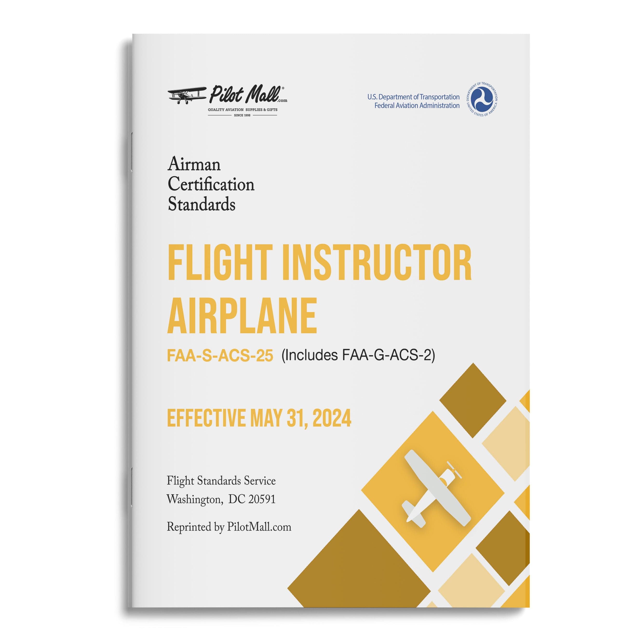 Airman Certification Standards - Flight Instructor Airplane: FAA-S-ACS-25 (Includes FAA-G-ACS-2)-Certified Flight Instructor-PilotMall.com-PilotMall.com