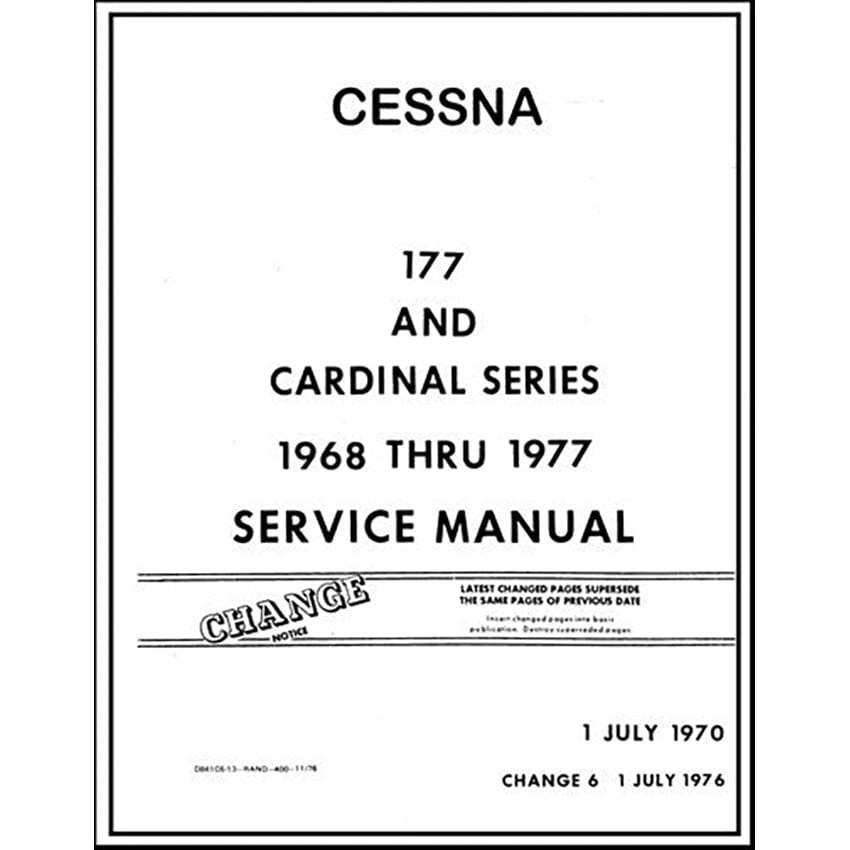 Essco Aircraft Aircraft Manual Cessna 177 & Cardinal Series 1968-77 Maintenance Manual