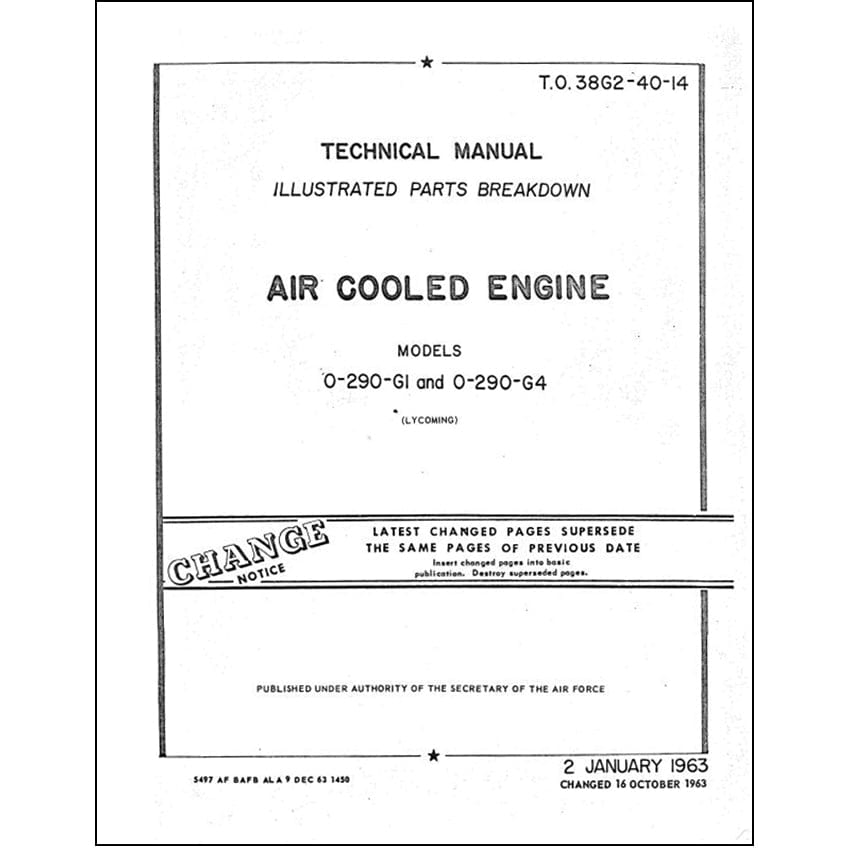 Essco Aircraft Aircraft Manual Lycoming O-290-G1, -G4 Illustrated Parts (38G2-40-14)