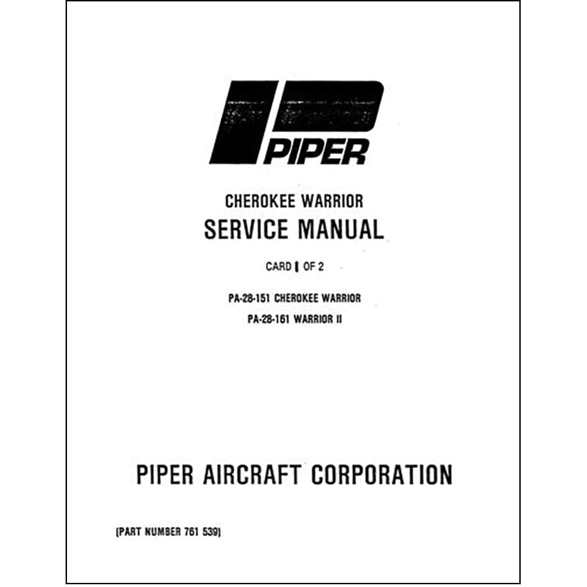 Manual de mantenimiento de Piper PA28151Warrior, 161 Warrior II (761