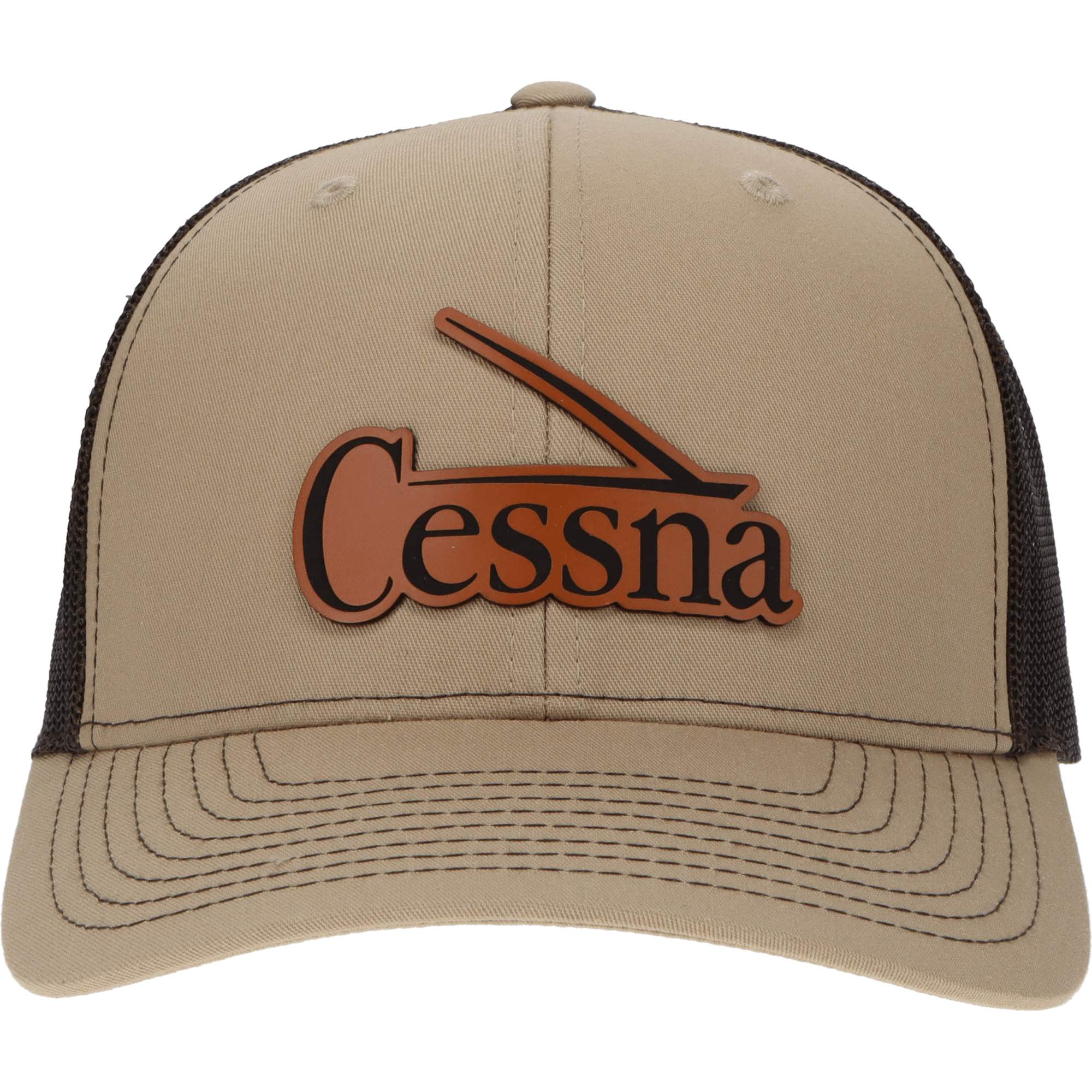 Aeroplane Apparel Company Headwear Khaki/Coffee Cessna 50's & 60's Logo Heritage Trucker Hat - Buckskin
