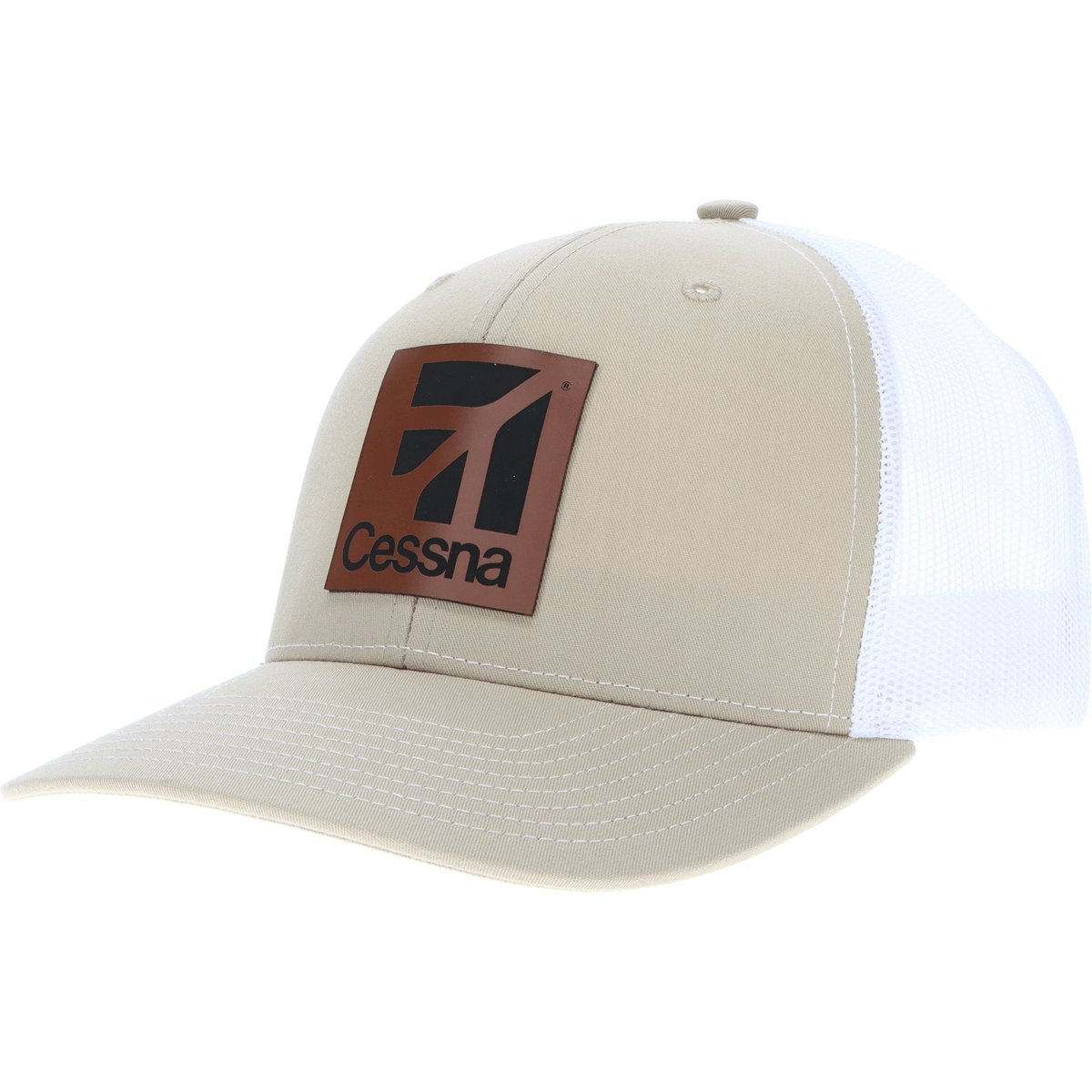 Aeroplane Apparel Company Headwear Khaki/White Cessna Modern Logo Heritage Trucker Hat - Walnut