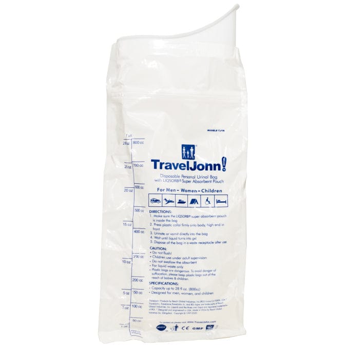 TravelJohn Motion Sickness & Relief TravelJohn Resealable Disposable Urinal Bags (TJ1N-C) (3 Pack)