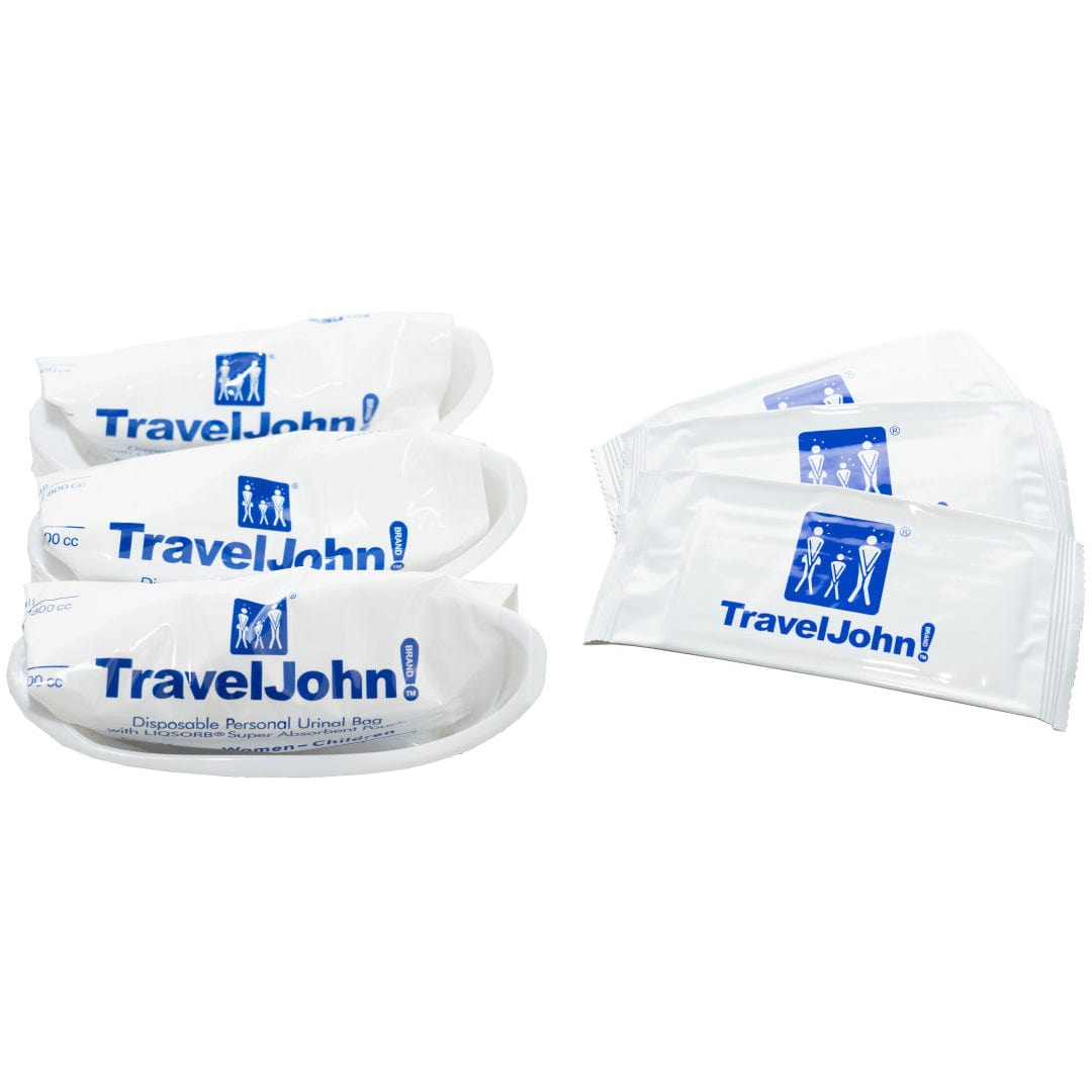 TravelJohn Motion Sickness & Relief TravelJohn Resealable Disposable Urinal Bags (TJ1N-C) (3 Pack)
