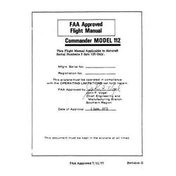 Aero Commander 112 Commander 1972-73 Flight Manual (AC112-72-73-FC) - PilotMall.com