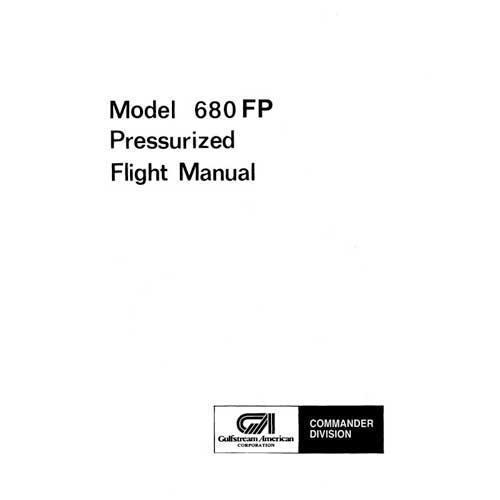 Aero Commander 680F Pressurized 1962-65 Flight Manual (AC680FP61-F-C) - PilotMall.com