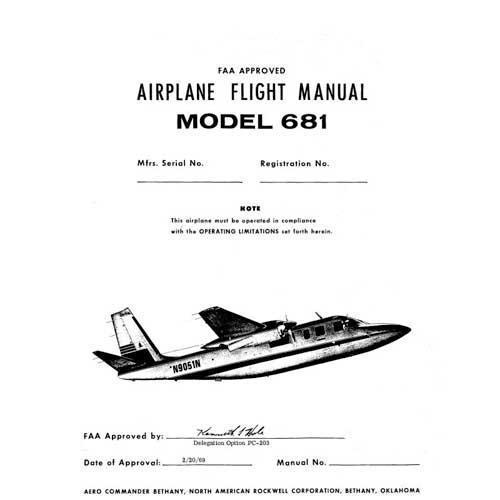 Aero Commander 681, 681B Hawk 1970-72 Flight Manual (AC681,B-F-C) - PilotMall.com