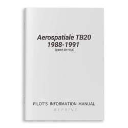 Aerospatiale TB20 1988-1991 Pilot's Information Manual (part# SN-948)