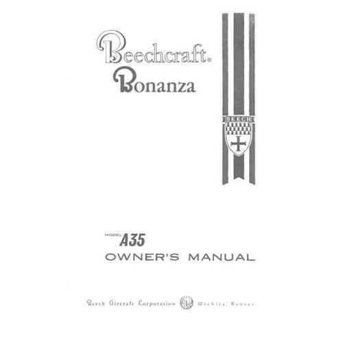 Essco Aircraft Aircraft Manual Beech A35 Bonanza Owner's Manual (part# 35-590049-71)