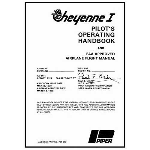 Essco Aircraft Aircraft Manual Piper PA-31T1 Cheyenne 1 1978-83 POH (761-673)