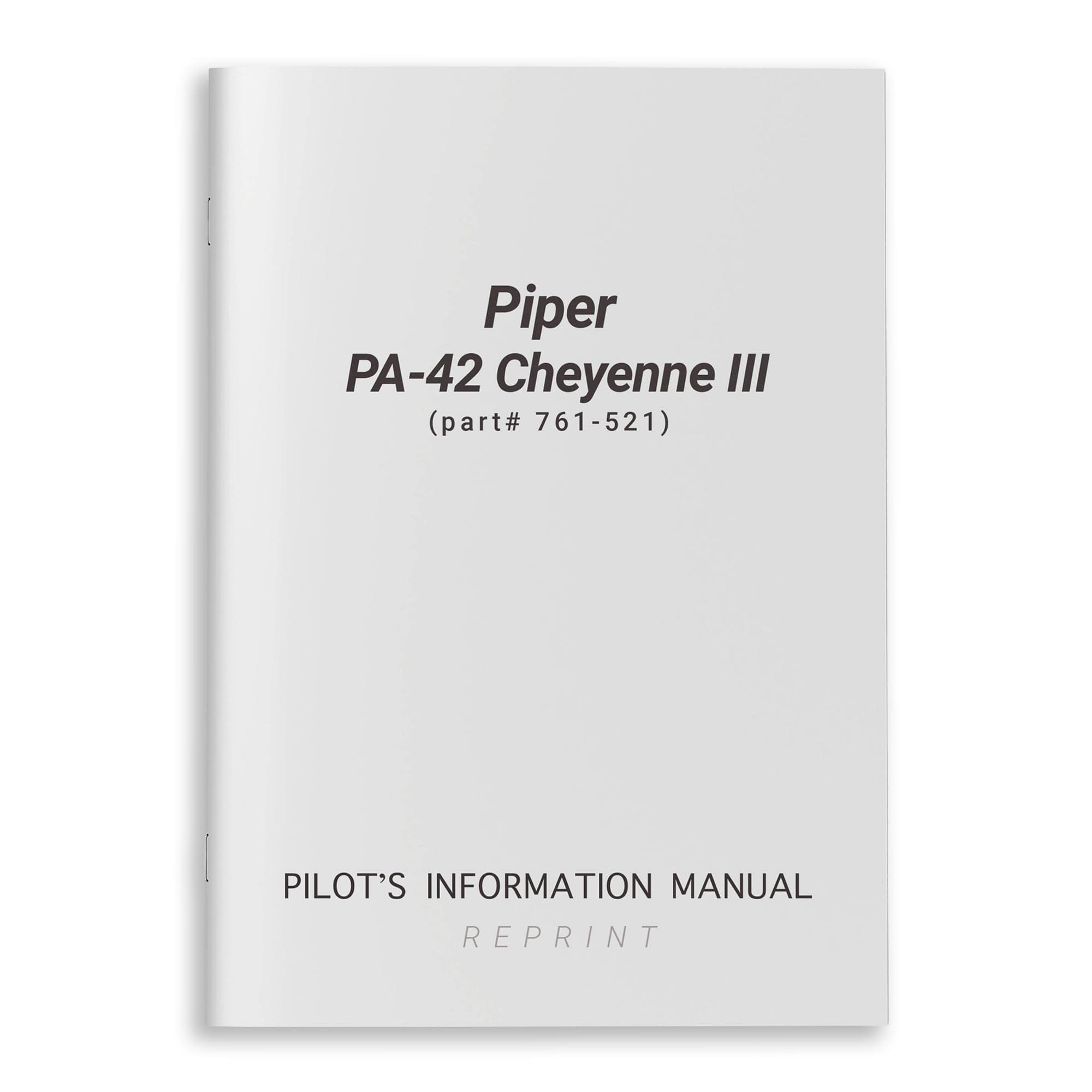 Piper PA42 Cheyenne III Manual Essco Quality Reprint