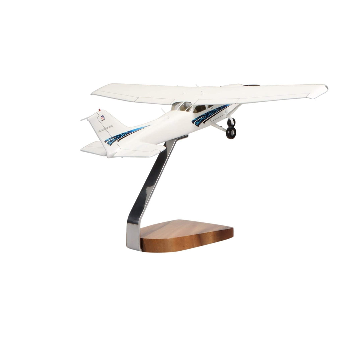 High Flying Models Aircraft Models Cessna® 172 Skyhawk SP (Blue) Clear Canopy Large Mahogany Model