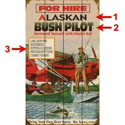 Alaska Bush Pilot For Hire Personalized Wood Sign 18x30