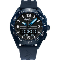 Alpina AlpinerX Smart Outdoors Watch, Blue Rubber Strap