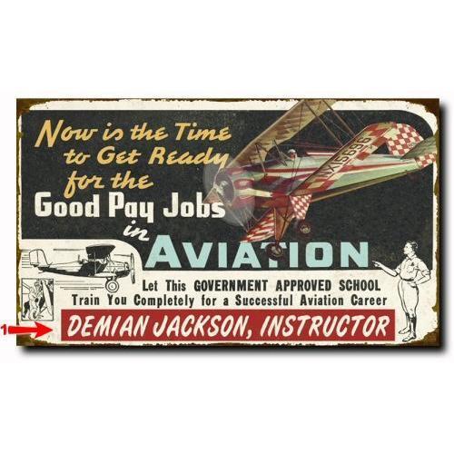 Meissenburg Designs Artwork & Prints Good Aviation Jobs Personalized Wood Sign 18x30