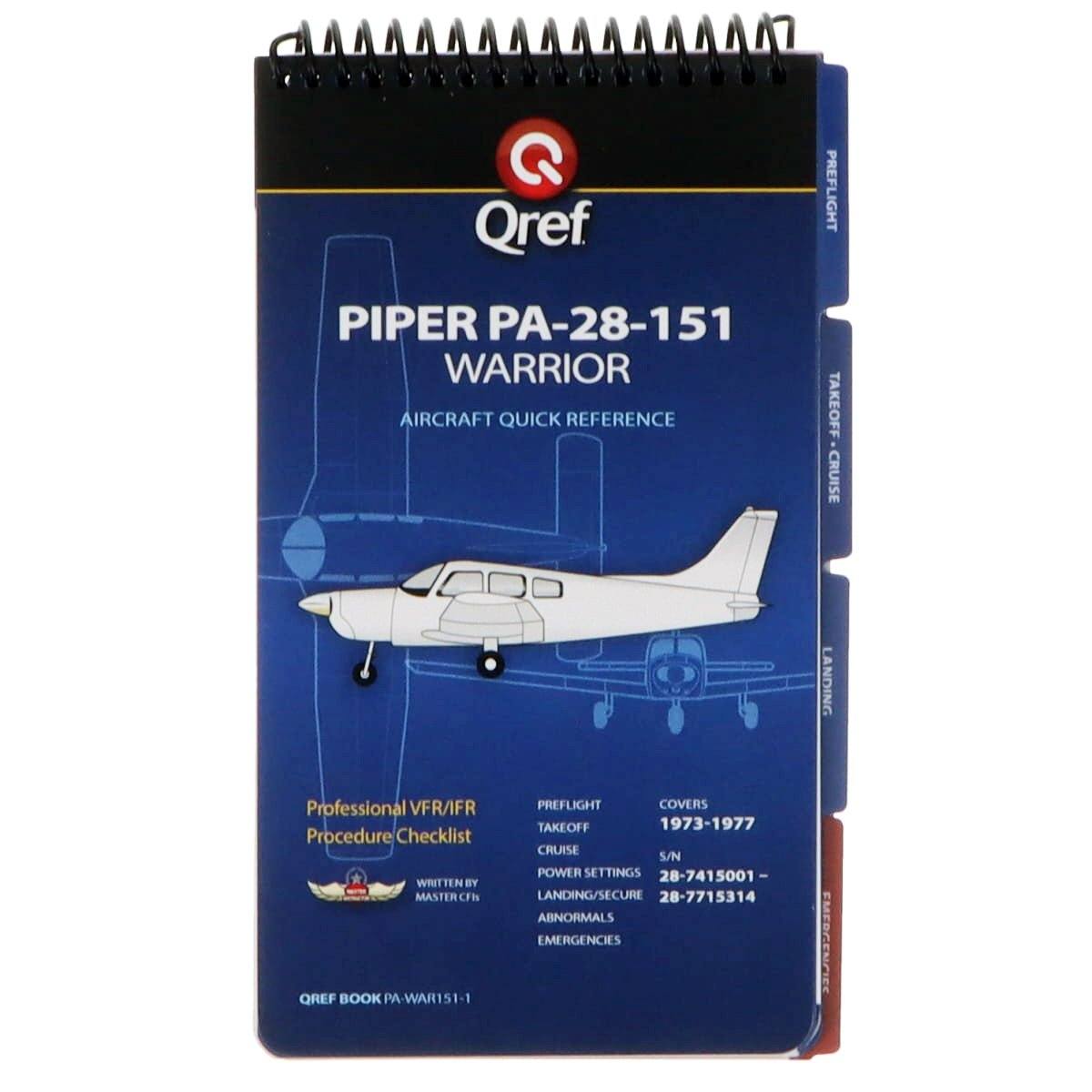 Qref Aviation Checklists Piper Warrior 151 PA-28-151 (1974-77) Qref Book Checklist