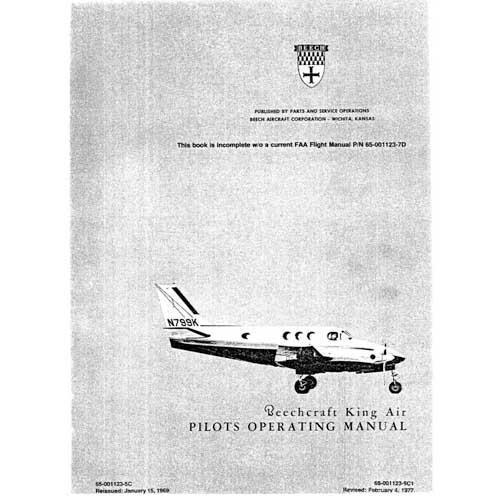 Beech King Air 90 Series Flight Manual (part# 65-01123-7D) - PilotMall.com