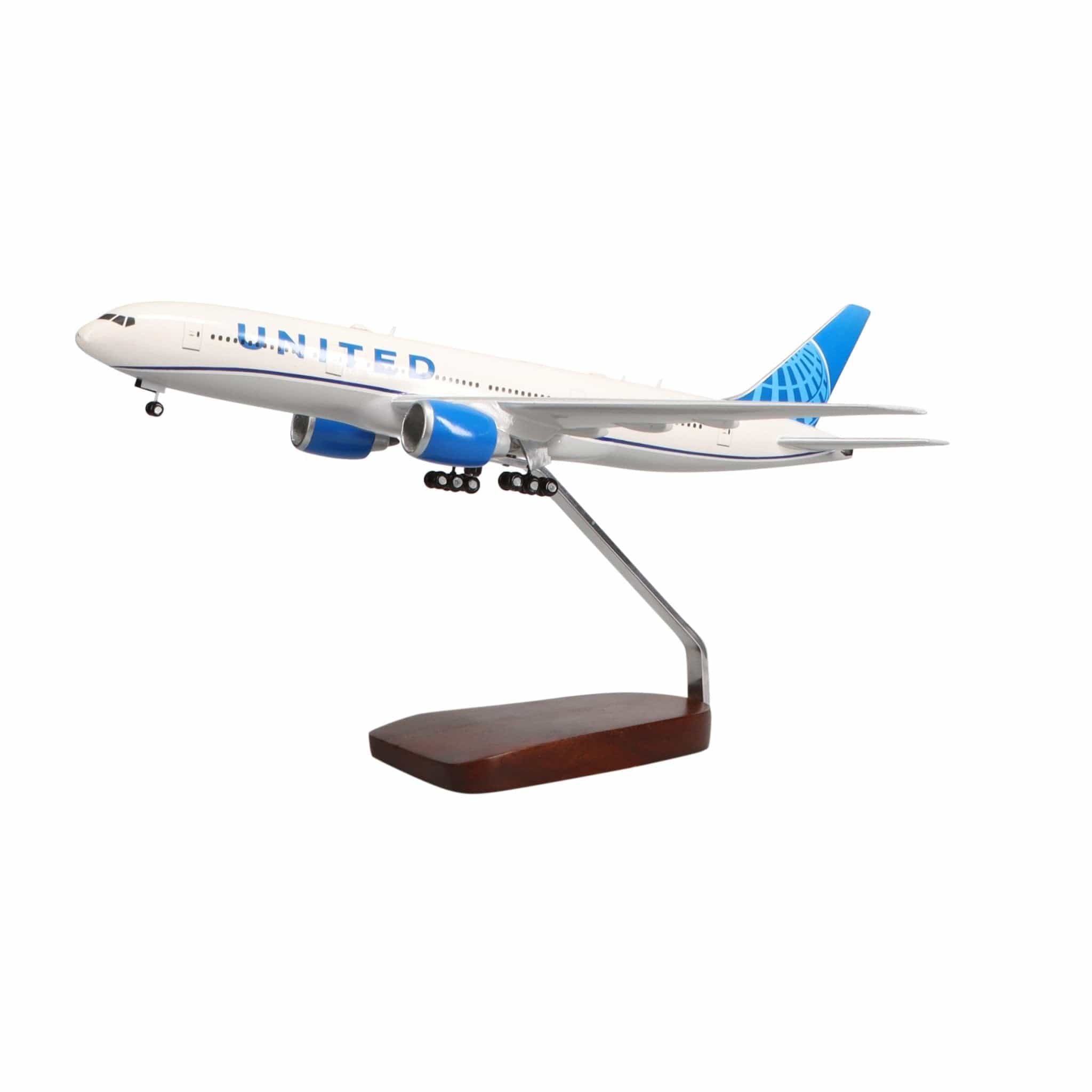 Boeing 777-200 United Airlines (2019 New Livery) Limited Edition Large Mahogany Model - PilotMall.com