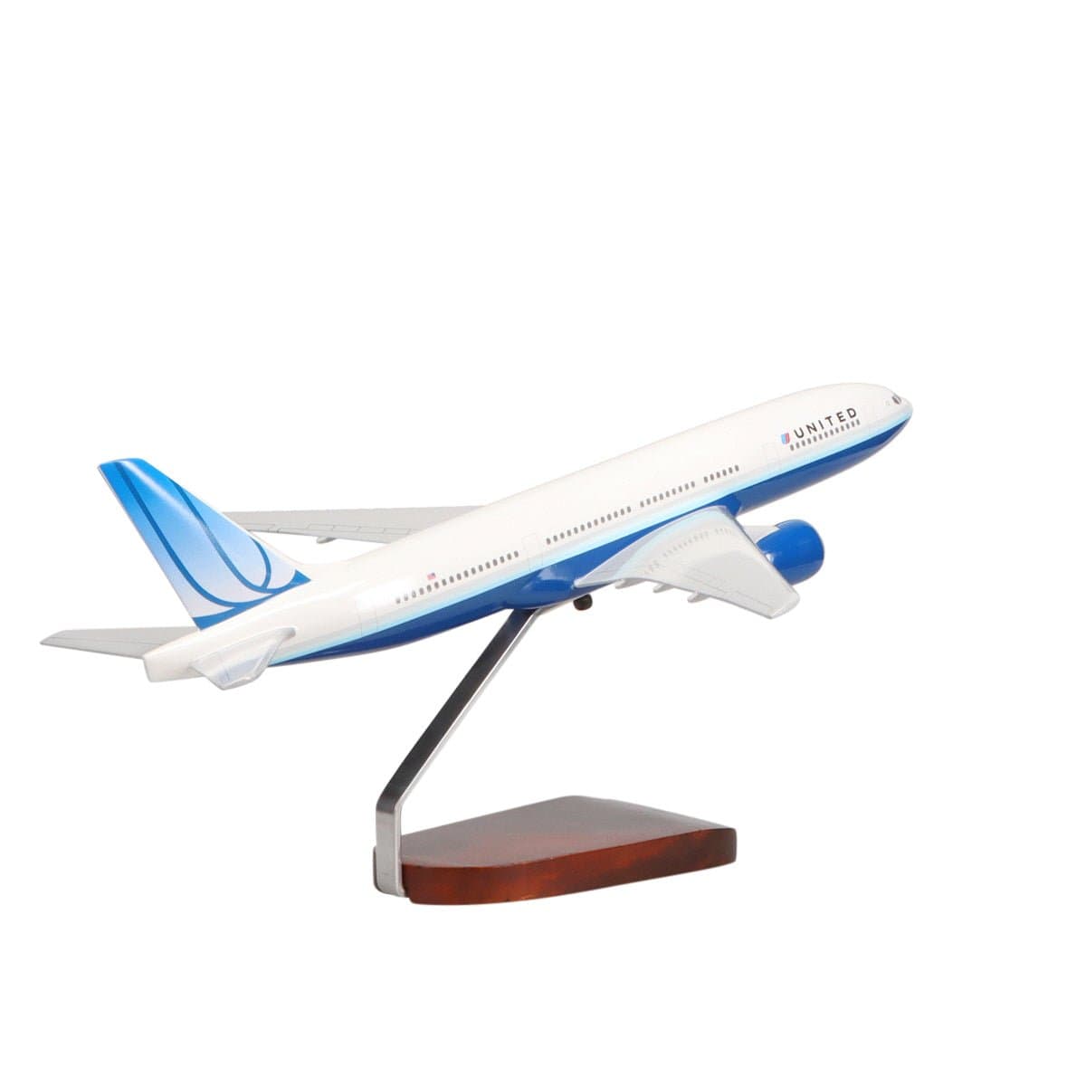 Boeing™ 777-200 United Airlines (Blue Tulip Livery) Large Mahogany Model