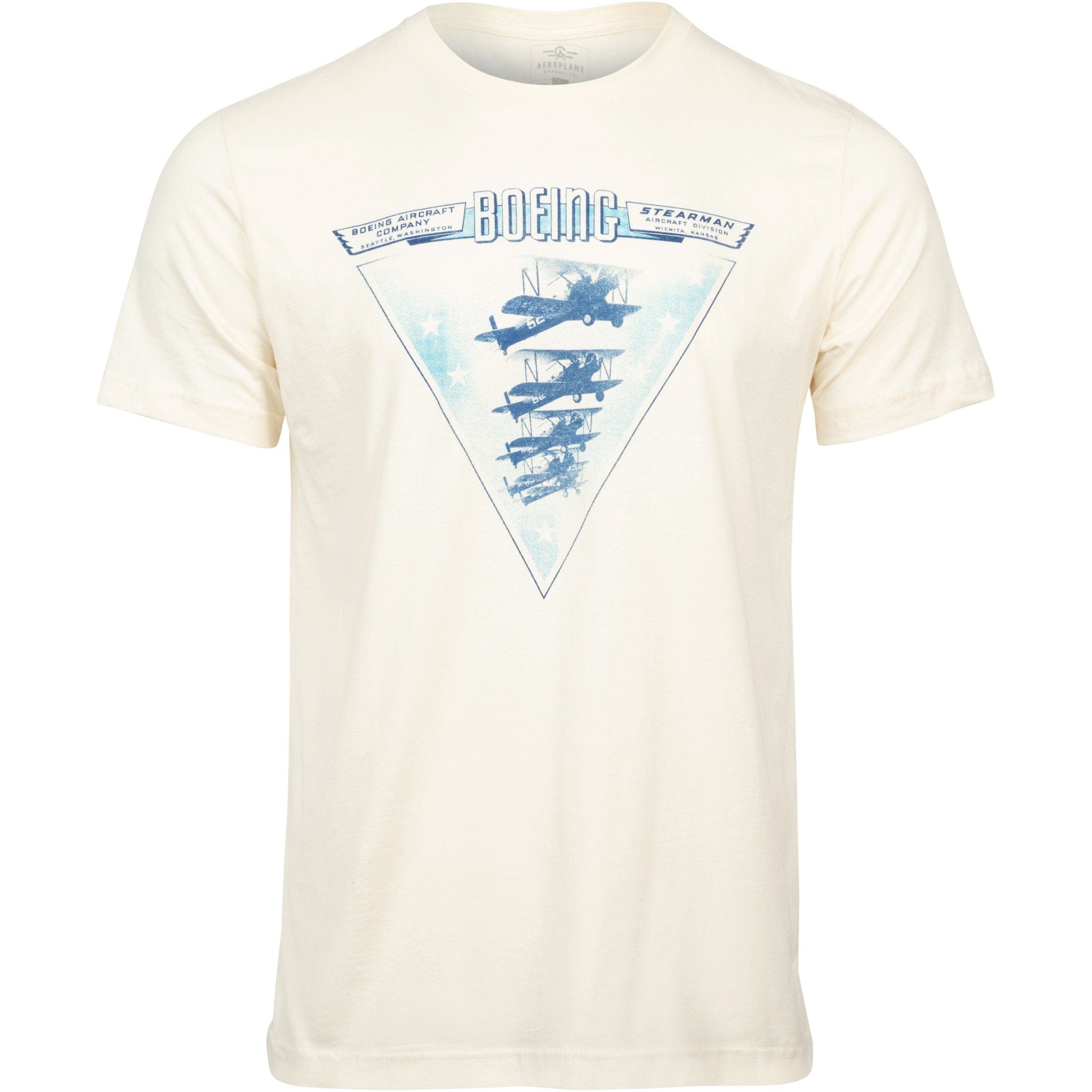 Boeing Stearman Trainers Officially Licensed Aeroplane Apparel Co. Men's T-Shirt - PilotMall.com