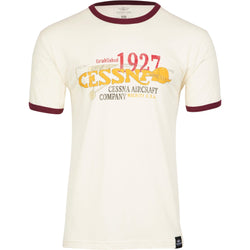 Cessna Vintage 20's 30's Plane Logo Officially Licensed Ringer T-Shirt