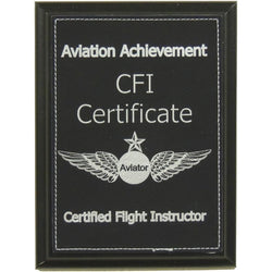 CFI Certificate Aviation Achievement Plaque