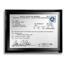 Classic FAA License Plaque (Black Glass)