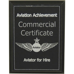 Commercial Certificate Aviation Achievement Plaque