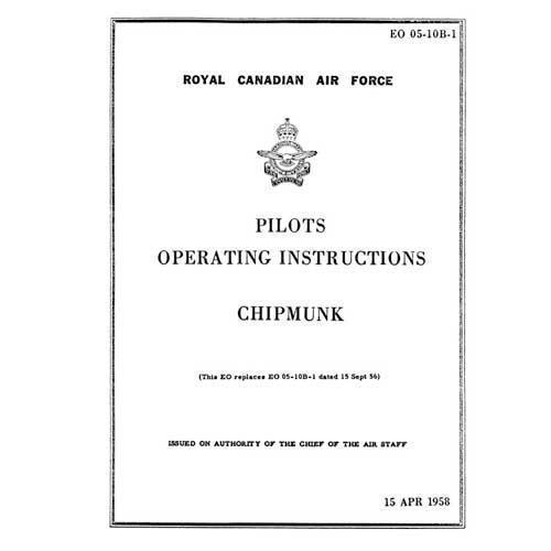 DeHavilland Chipmunk 1958 Pilot's Operating Instructions (EO-05-10B-1)
