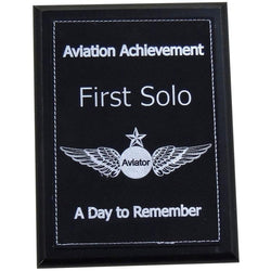 First Solo Aviation Achievement Plaque