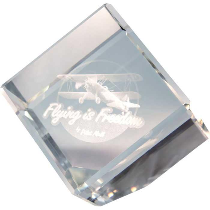 Flying is Freedom Crystal Logo Cube - PilotMall.com