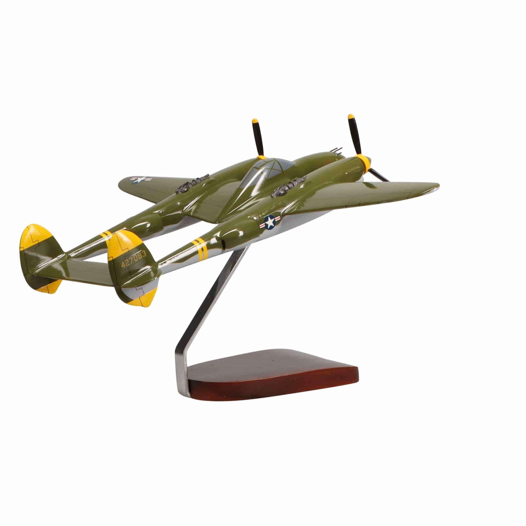 Lockheed P-38 Lightning® (Camoflage) Large Mahogany Model