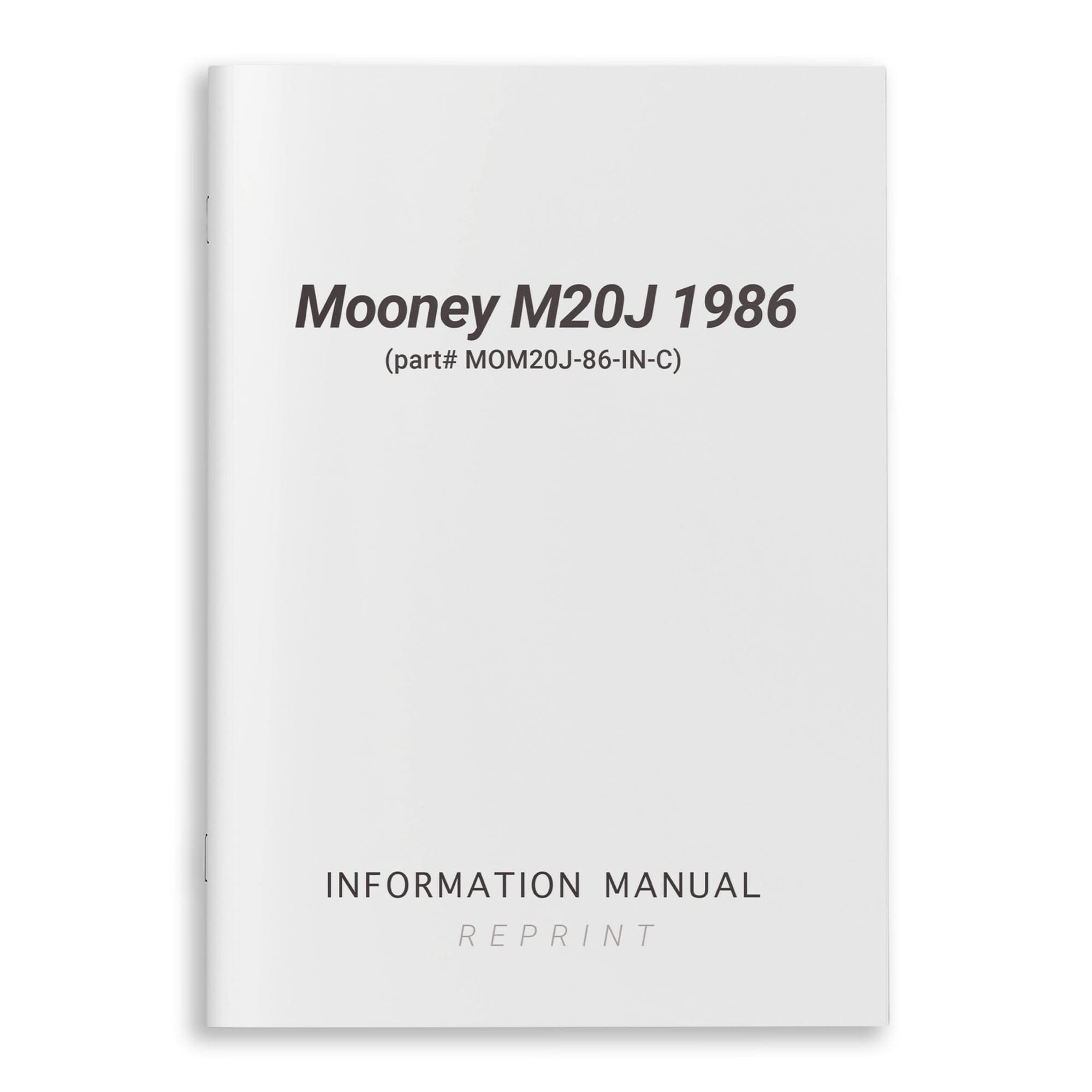 Mooney M20J 1986 Information Manual (part# MOM20J-86-IN-C) - PilotMall.com