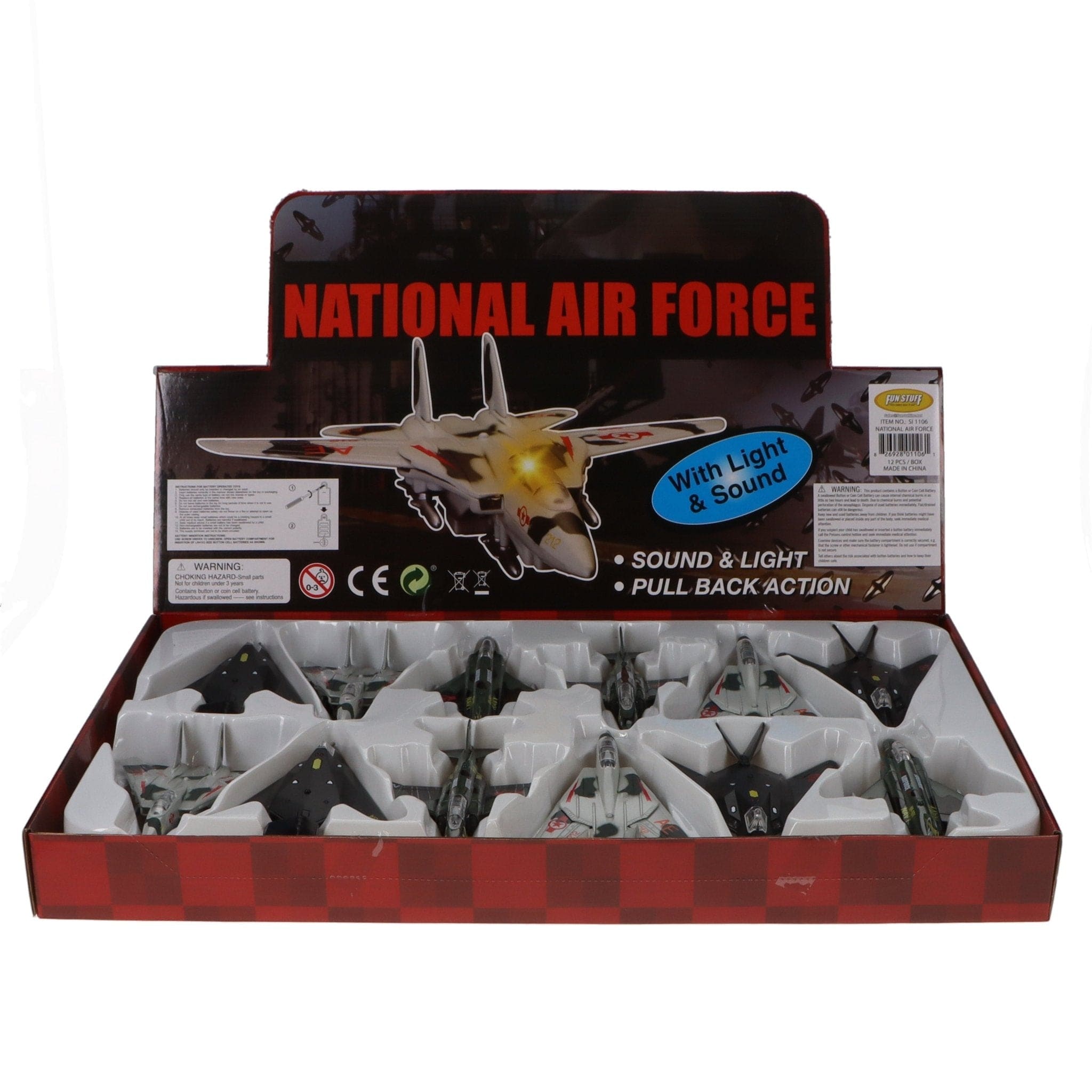 National Air Force 6" Pullback Diecast Airplane w/Light & Sound (1 Pc. Assorted Styles)