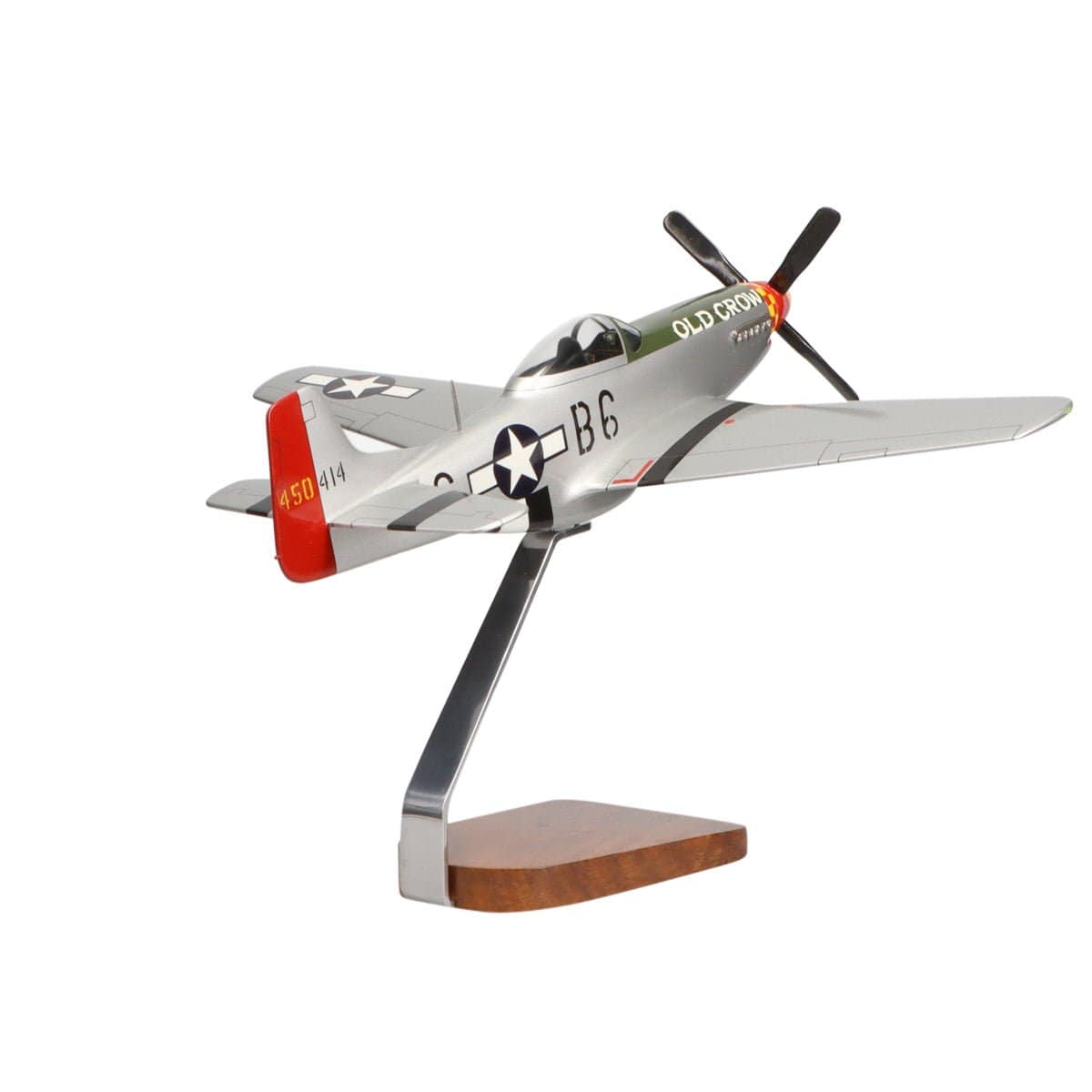 North American P-51 Mustang Clear Canopy Large Mahogany Model