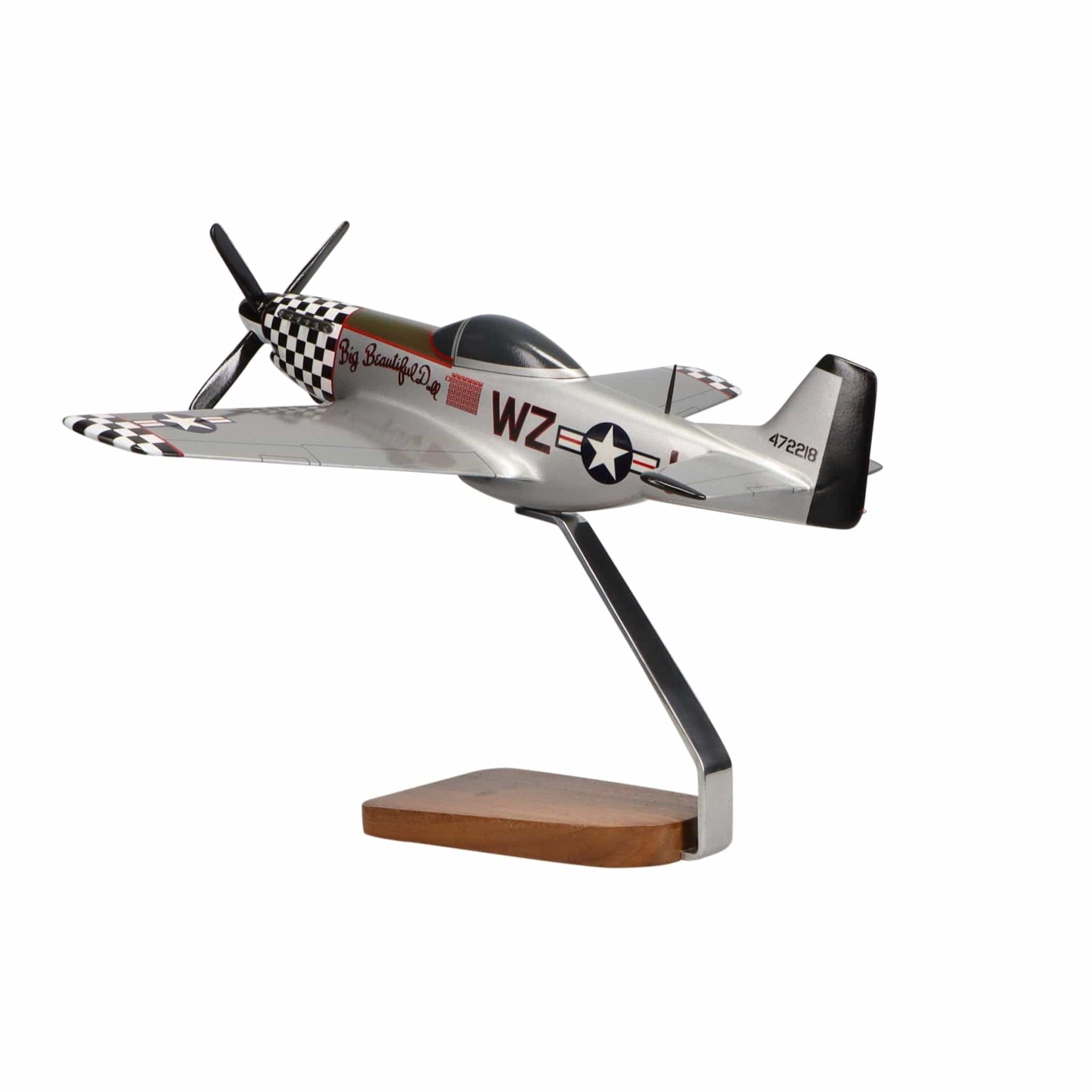 North American P-51D Mustang "Big Beautiful Doll" Large Mahogany Model