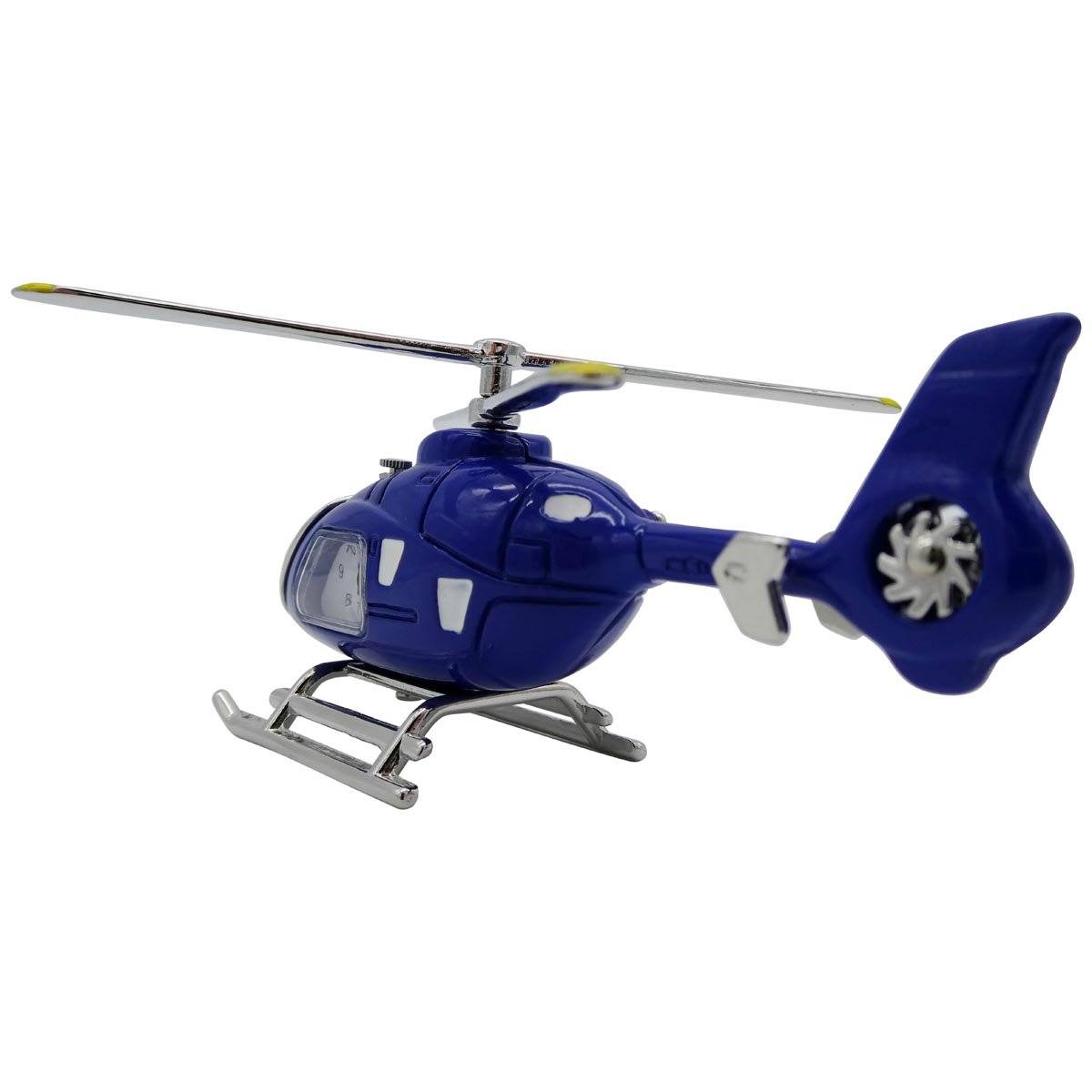 Pilot Toys Blue Helicopter Desk Clock