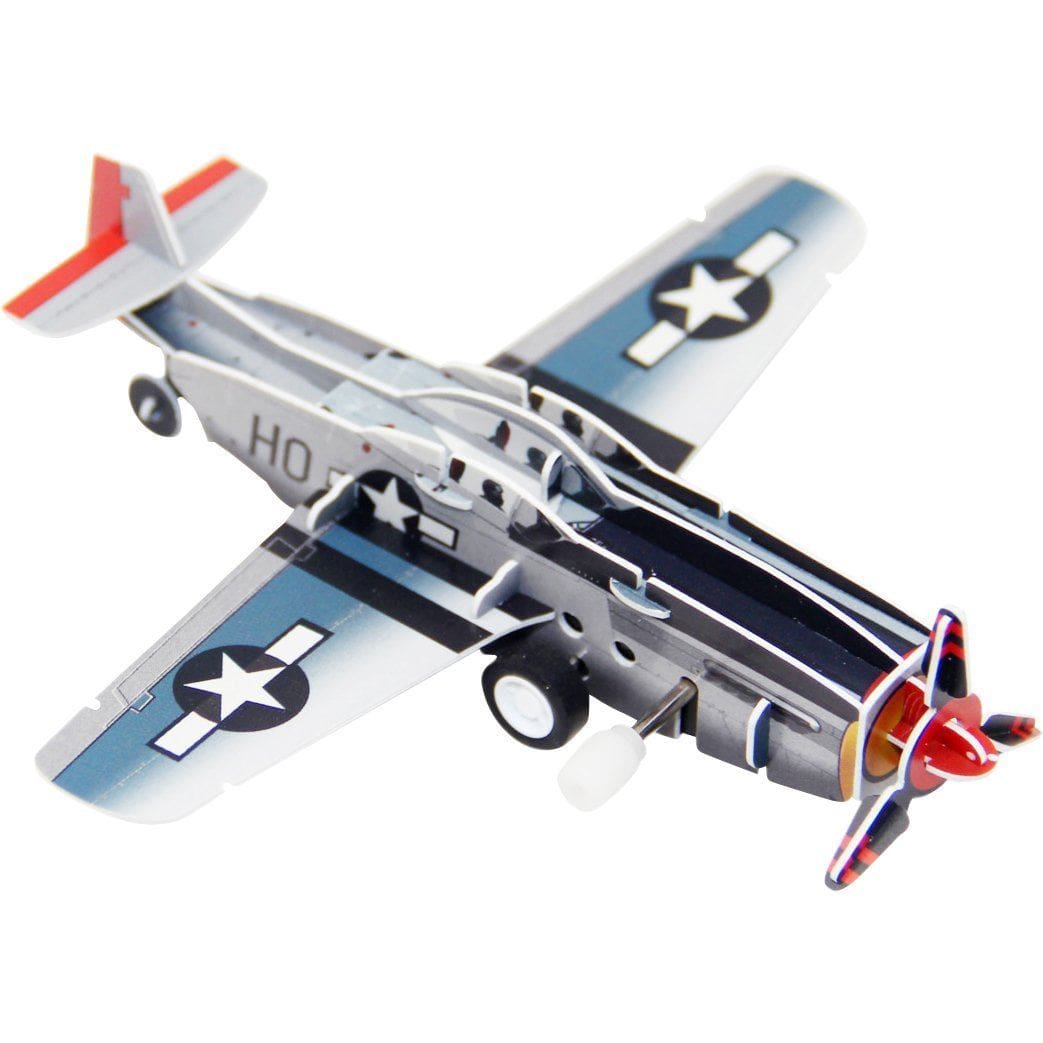 Pilot Toys P-51 Mustang Wind-Up 3D Puzzle - PilotMall.com