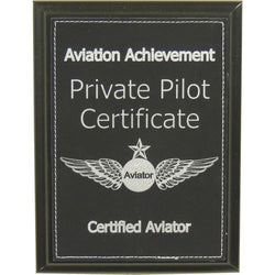 Private Pilot Certificate Aviation Achievement Plaque
