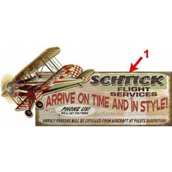 Schtick Flight Services Personalized Wood Sign 17x44