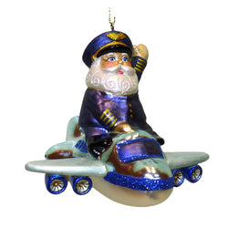 Sereno Santa Flying Jet Ornament - PilotMall.com