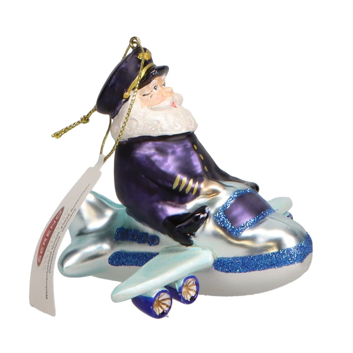 Sereno Santa Flying Jet Ornament