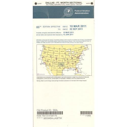 AeroNav Products VFR Sectional Aeronautical Charts FAA Dallas Sectional - 04/17/25 thru 06/12/25