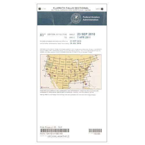 AeroNav Products VFR Sectional Aeronautical Charts FAA Klamath Falls Sectional - 04/17/25 thru 06/12/25