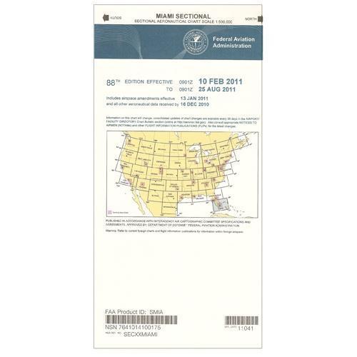 AeroNav Products VFR Sectional Aeronautical Charts FAA Miami Sectional - 04/17/25 thru 06/12/25