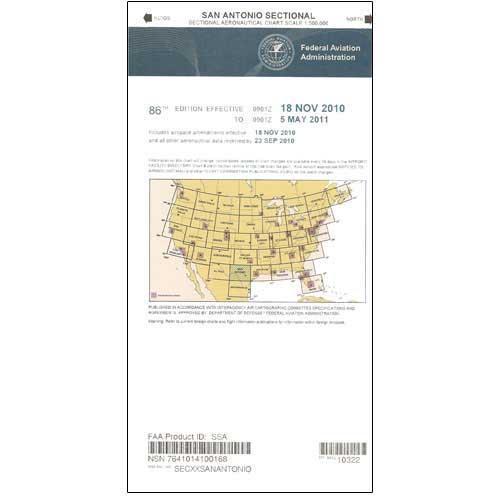 AeroNav Products VFR Sectional Aeronautical Charts FAA San Antonio Sectional - 04/17/25 thru 06/12/25