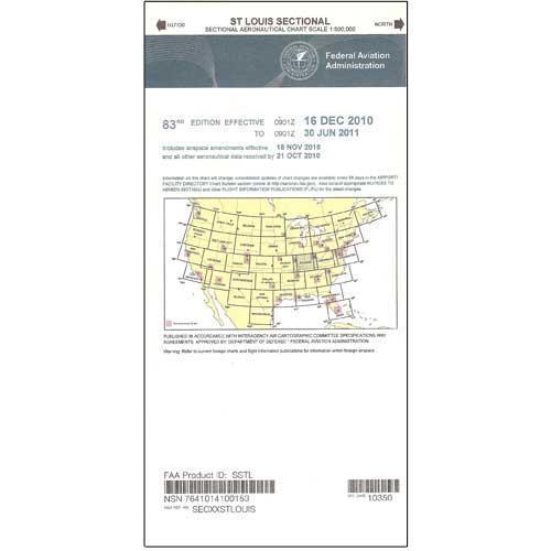 AeroNav Products VFR Sectional Aeronautical Charts FAA St Louis Sectional - 04/17/25 thru 06/12/25