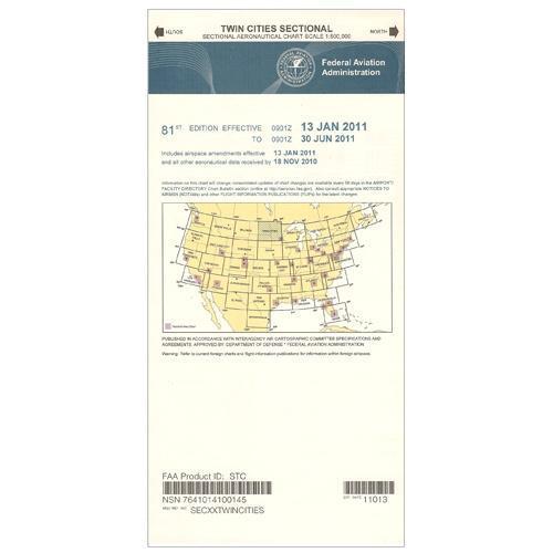 AeroNav Products VFR Sectional Aeronautical Charts FAA Twin Cities Sectional - 04/17/25 thru 06/12/25