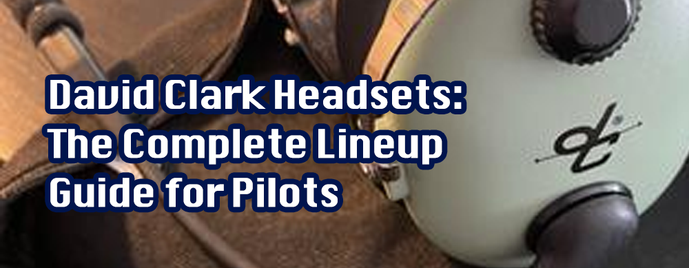 Close-up of a green David Clark H10 series headset dome with the DC logo on a leather flight bag, titled David Clark Headsets: The Complete Lineup Guide for Pilots